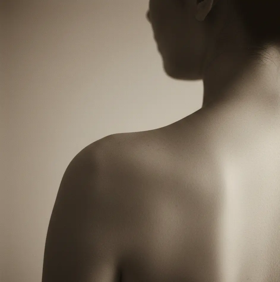 Close-up of shoulder and upper back