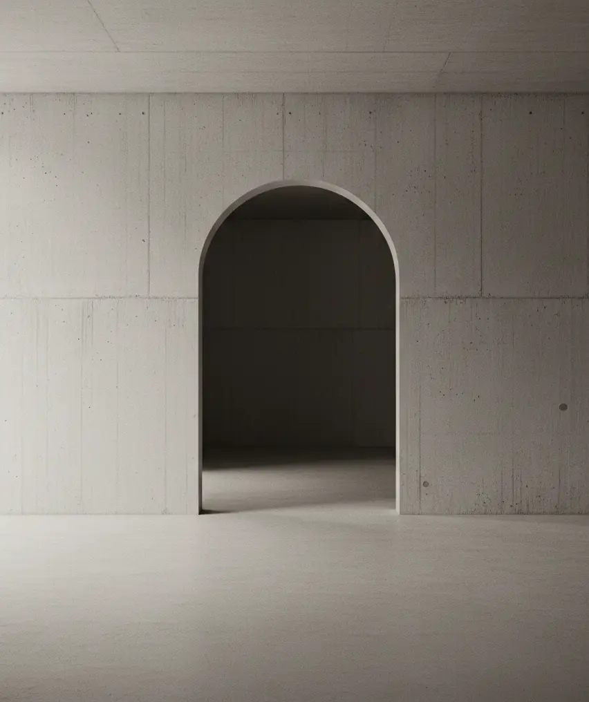 Minimal concrete archway